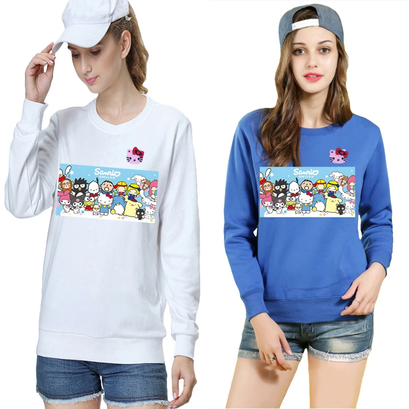 

Women Long Sleeved Wool O-neck Sweater Cute Pink Cat Embroidery Cartoon Happy Mobilization Print Autumn/winter Cotton Sweater