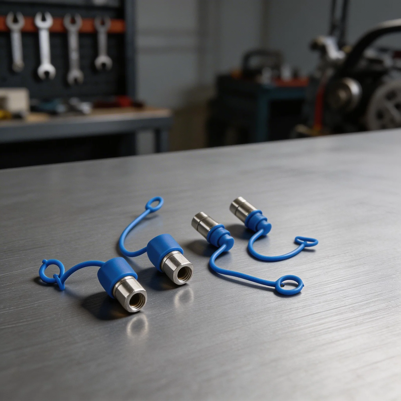 2 Sets 1/2'' Skid Steer Flat Face Hydraulic Quick Connect Couplers W/Dust Cap Hydraulic Equipment Couplings 1/4 3/8 NPT