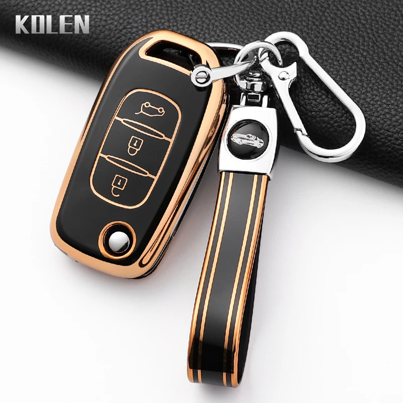 Neue TPU Auto Flip Schlüssel Fall Abdeckung Für Renault Kadjar Captur Megane Sandero Stepway Logan Clio 5 Arkana Kwid Geschützt Fob Shell