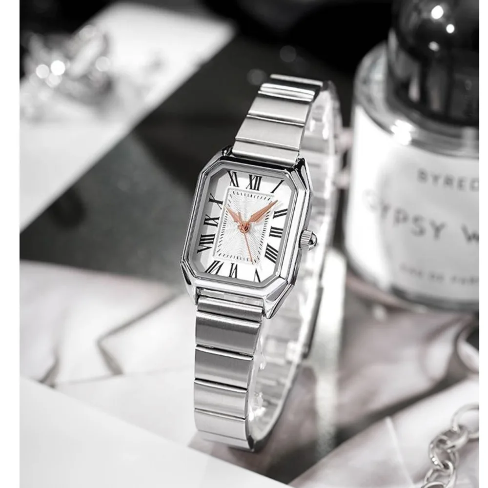 Luxury Watch For Women Rectangular Roman Numeral Small Dial Elegant Hot Seller Business Steel Belt Women Watch  Reloj Mujer