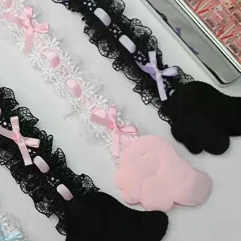 New Screen Decor Color Lace Monitor Trim With Plush Angel Wings Sweet Aesthetic Computer Decor For Home Office Gaming Desk