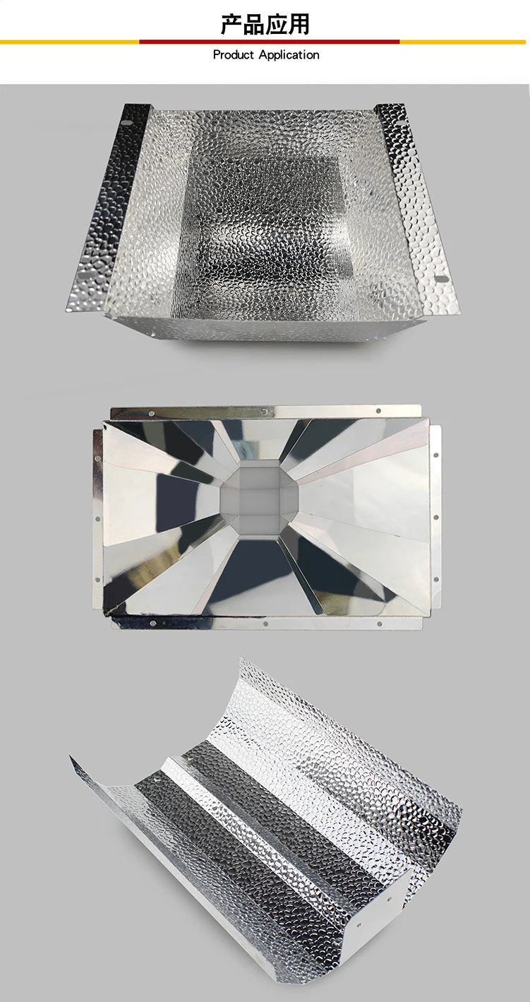 Spiegelaluminiumplatte mit Bohnenmuster und Hammermuster und Platte aus Aluminiumlegierung mit 86 % Reflexionsvermögen – Detail 4