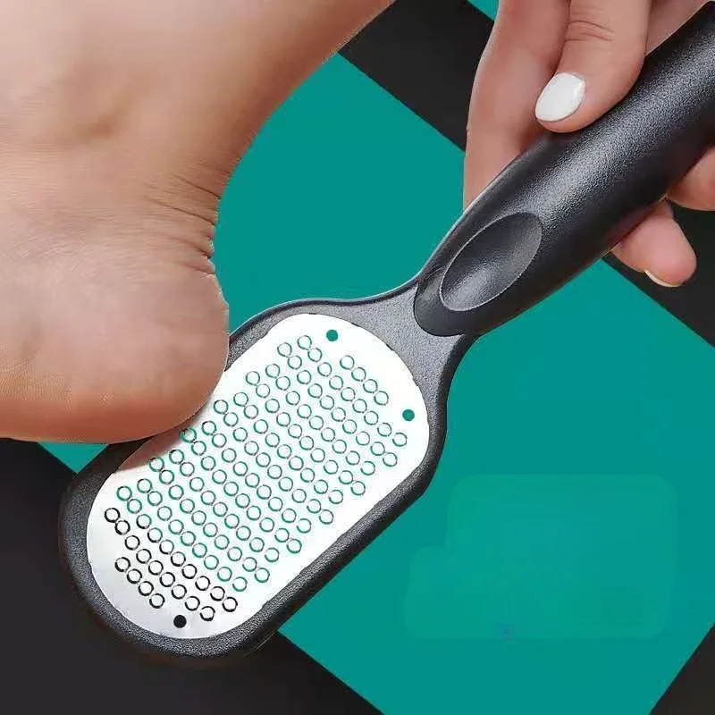 Stainless Steel Portable Foot File Rubbing Stone U-Shaped Foot Brush Rubbing Dead Skin File Scraping Black White Big Foot Knife