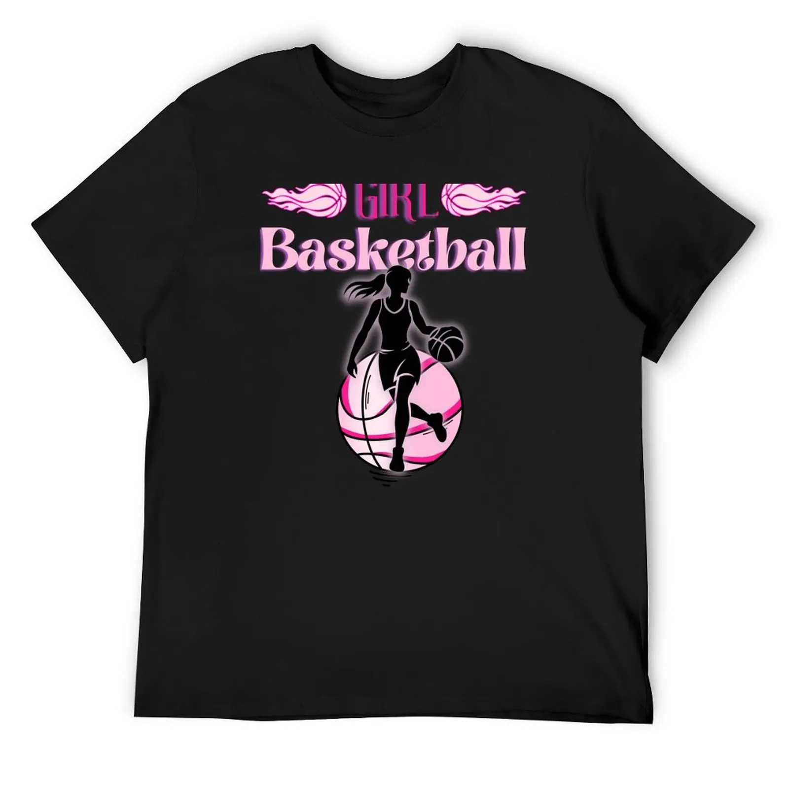 

Girl Basketball Pink T-Shirt for a boy vintage clothes vintage anime shirt summer 2025 tshirts for men