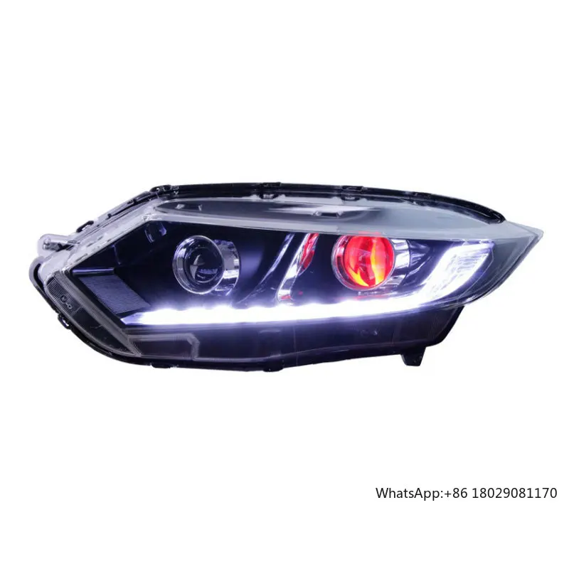 LED Car Head Light For Honda XR-V 2015-2018 Year Modified Front Light With Devil's Eye Xenon Projector Head Lamp Auto Assembly