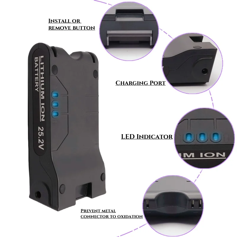 XBAT200 25.2 فولت تبديل البطارية ل القرش XBA-T200 أيون صاروخ IONFlex ION F80 2X IF200 IR70 IF130 أداة السلطة اللاسلكية #4