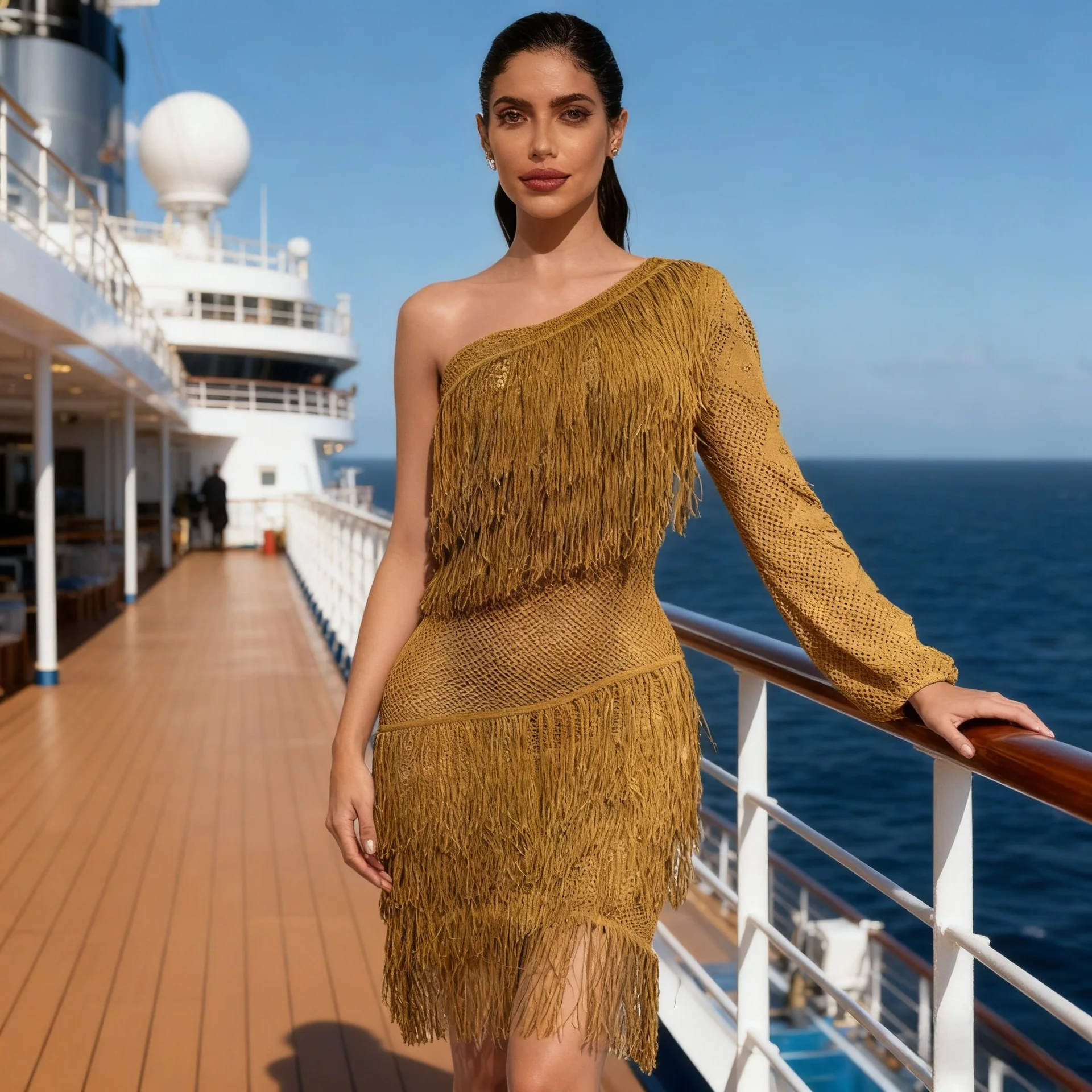 حقيبة ظهر عصرية جديدة لعام 2025 فستان ضيق على الورك للنساء للخريف فساتين قصيرة مجوفة مثيرة وأنيقة بلون سادة للنساء #1