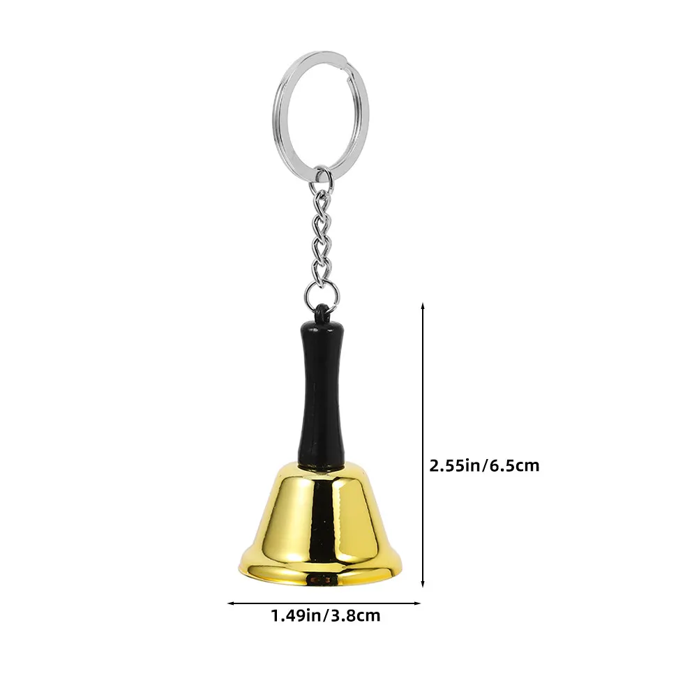 2Pcs 's Education Bell Metal Mini Handheld Portable Keychain Classroom School Restaurant Dinner Loud Ring Bell