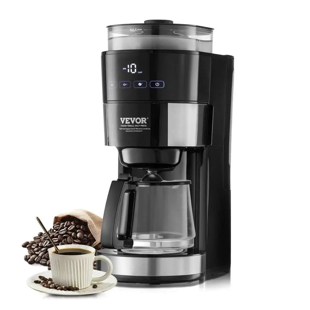 

10 Cup Coffee Maker Drip Coffee Machine with 3 Brew Strength Control