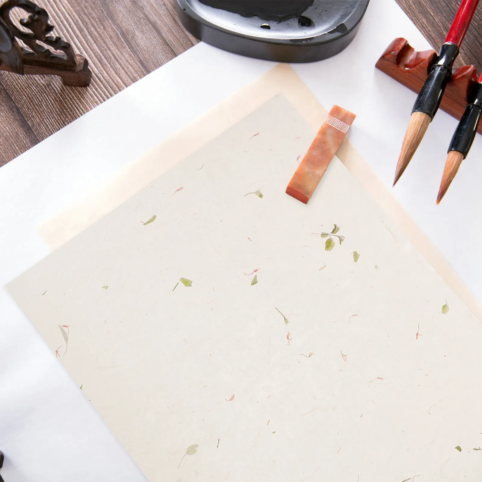 

50 листов бумаги с цветочным узором для каллиграфии, бумага Xuan для письма, листы для практики, художественные канцелярские принадлежности, декоративные материалы для рукописного текста