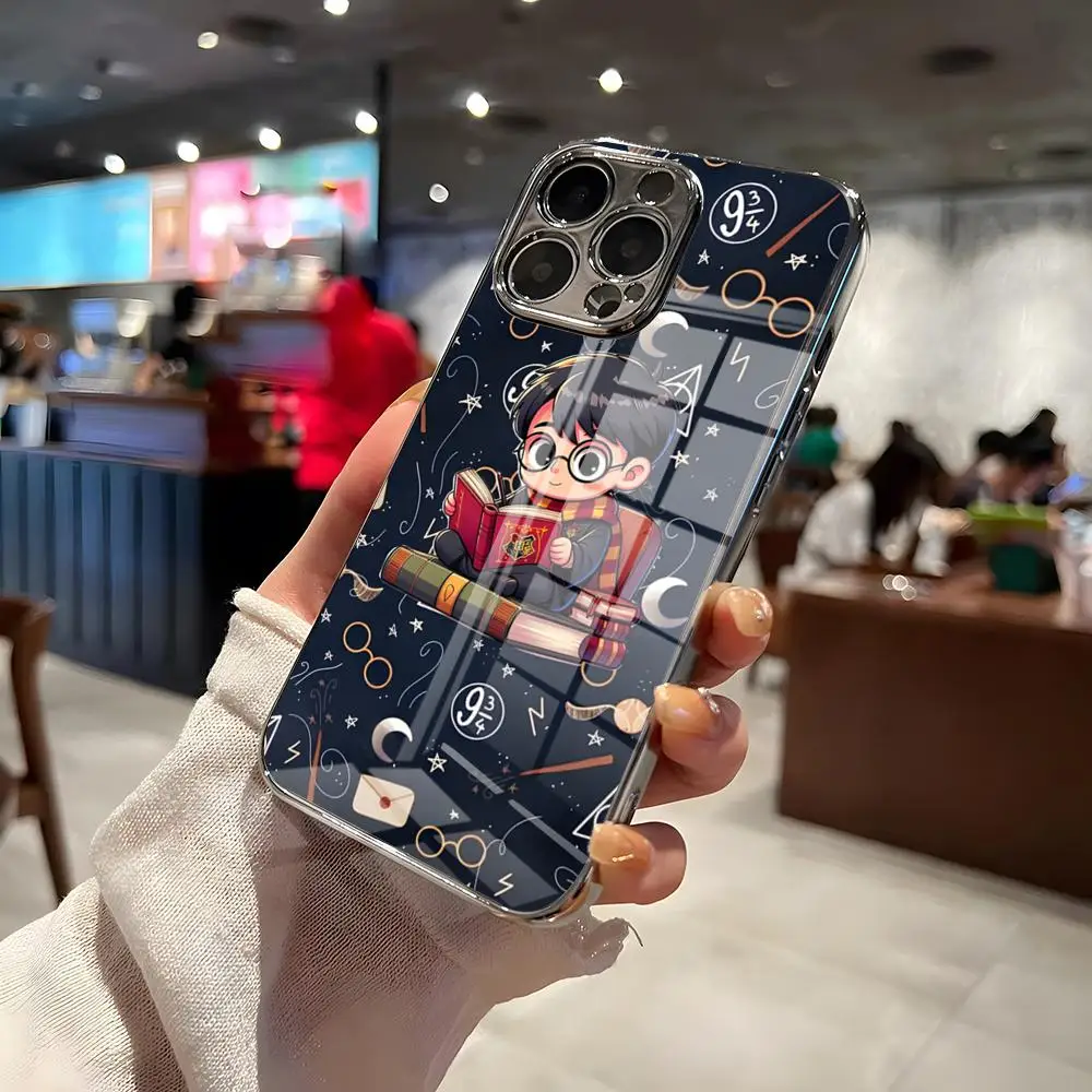 Art Potters Wand Harries Phone Case For IPhone 17 Pro Max 15 Pro 16 14 Plus 12 13 Mini 11 Pro Shockproof Electroplated Glass Co