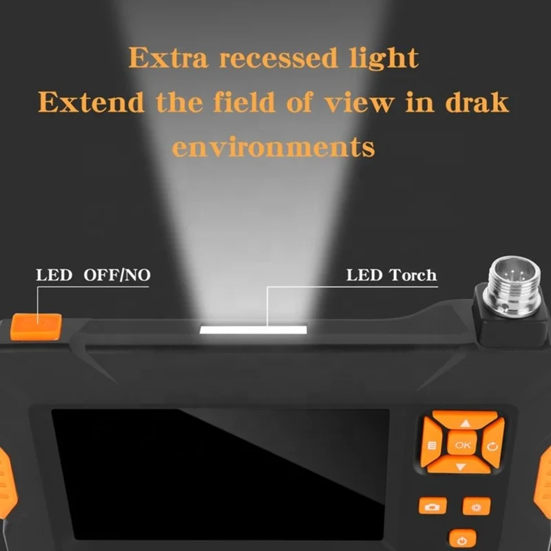 HD 1080P Handhold Endoscope Camera IP68 Waterproof 4.3 Inch Screen Dual 8mm Lens Industria Borescope Pipeline Inspection Camera