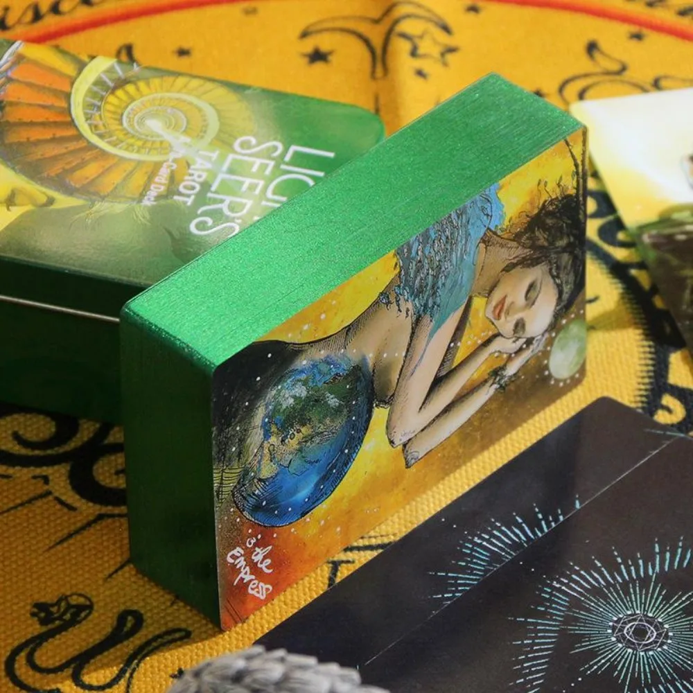 Juego de cartas de Tarot The Light Seer'S, caja de hierro, 12x7 CM