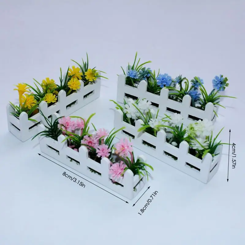 ต้นไม้กระถางดอกไม้ขนาด 1/12 สำหรับตกแต่งบ้านตุ๊กตา จัดสวนจิ๋ว ของตกแต่งไมโครแลนด์สเคป สำหรับบ้านตุ๊กตา