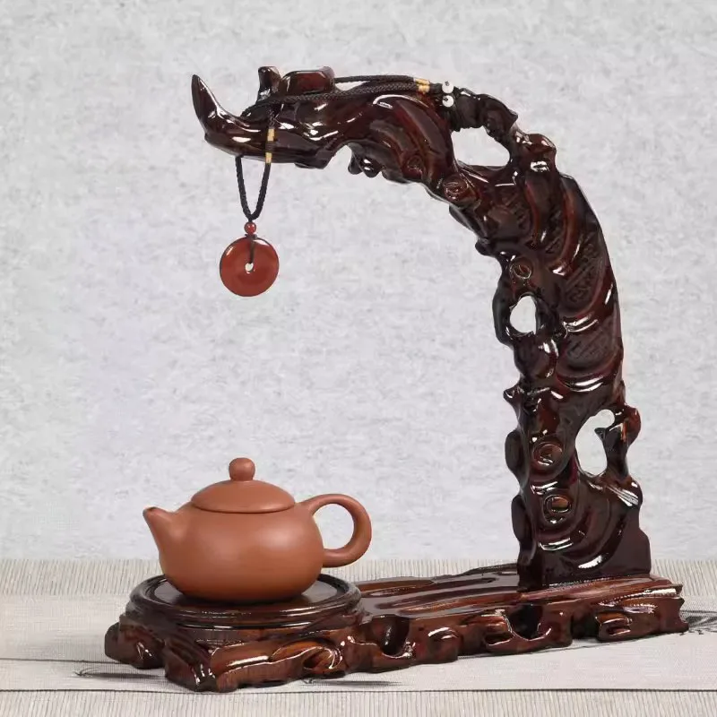 

Mahogany Wood Root Carving Frame, Hanging Jade Frame, Handicraft, Solid Wood, Antique, Chinoiserie, Hair Pen Rack