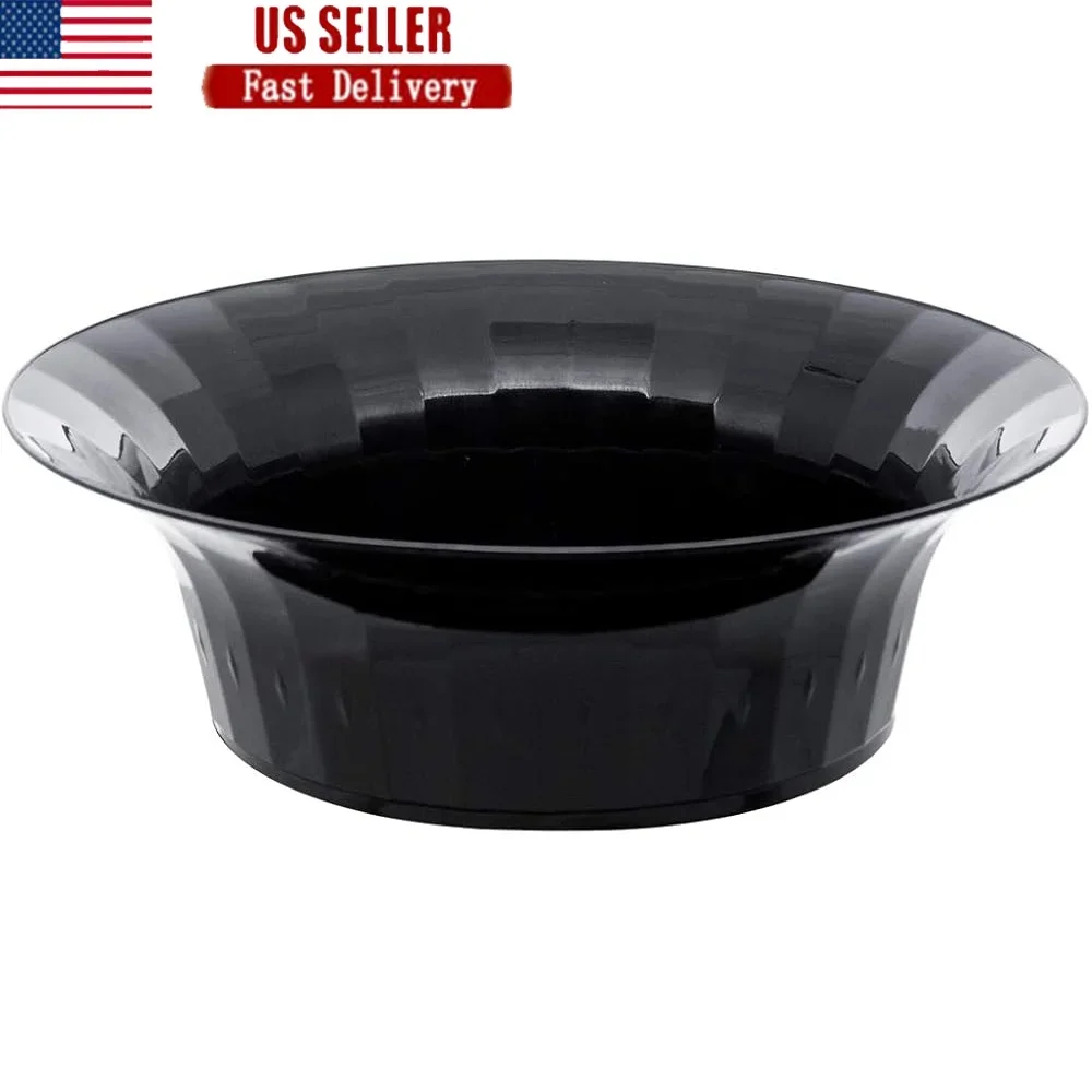 

Deluxe Plastic 10-Ounce Party Salad Bowls 20 Count Sturdy Diamond-Etched Reusable Disposable Ideal Catering Picnics Weddings