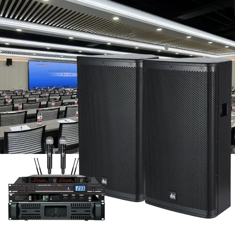 Professional 15-inch 2-way full-range speaker system, audio audio equipment with amplifier, full set of DJ speakers