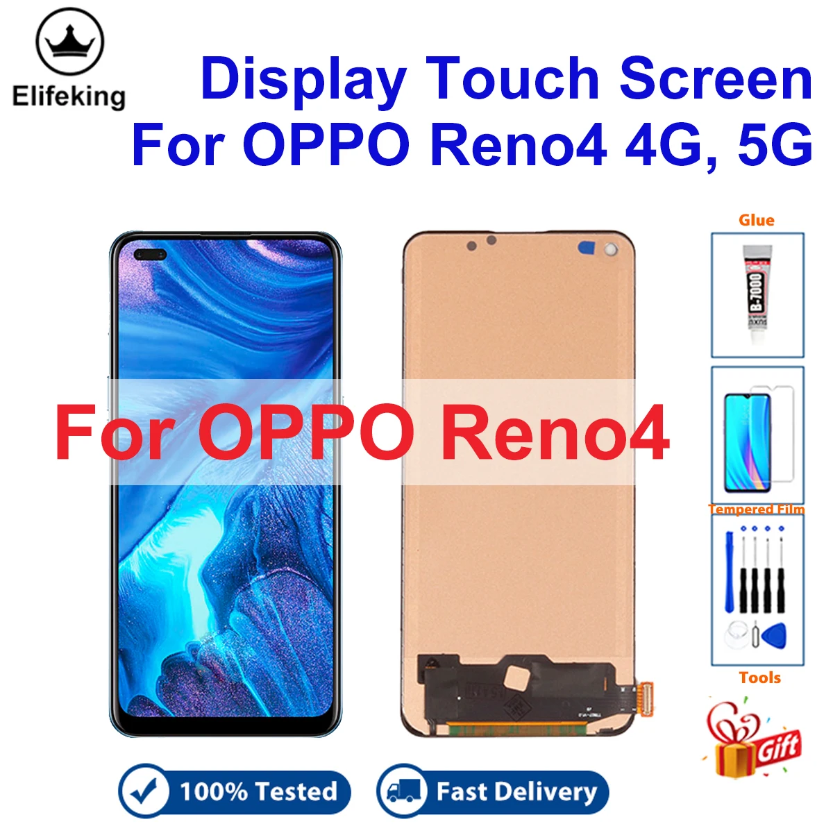 LCD For Oppo Reno 4 4G LCD Reno4 CPH2113 LCD Display Screen Touch Panel Digitizer For OPPO Reno 4 5G CPH2091 PDPM00 PDPT00