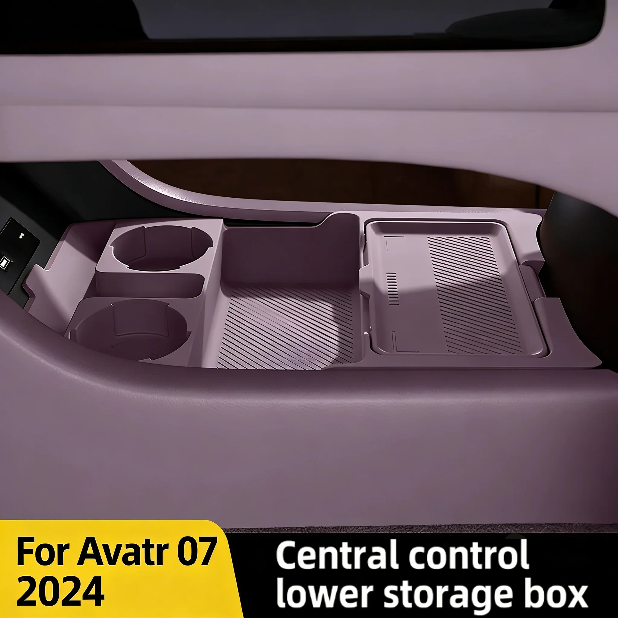 boite-de-rangement-pour-voiture-avatr-07-2024-organiseur-sous-l'accoudoir-central-accessoire-interieur-automobile-en-silicone