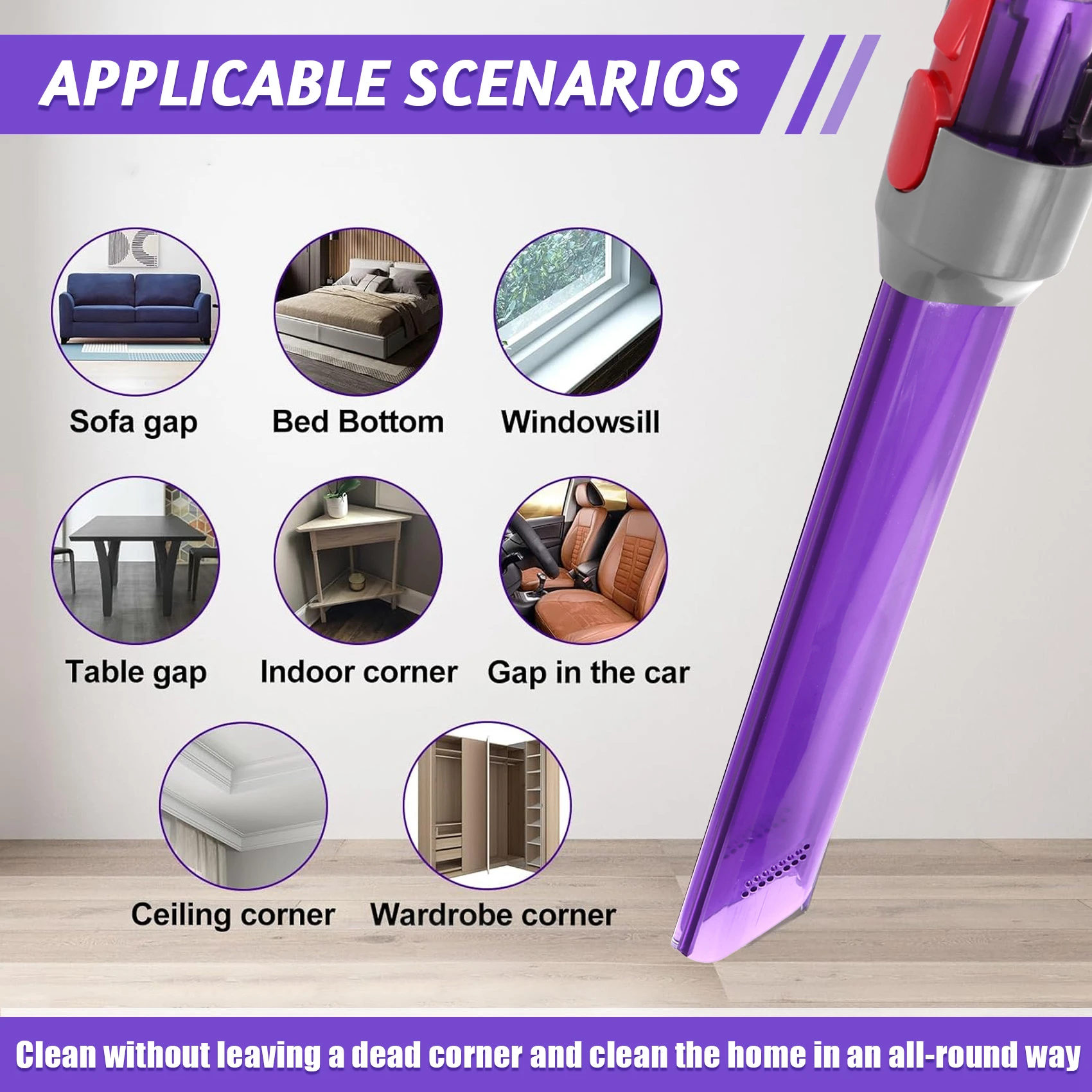 Spazzola per ugelli per bocchetta a lancia con luci a LED a sgancio rapido per parti per aspirapolvere senza fili Dyson V7 V8 V10 V11-CLIM