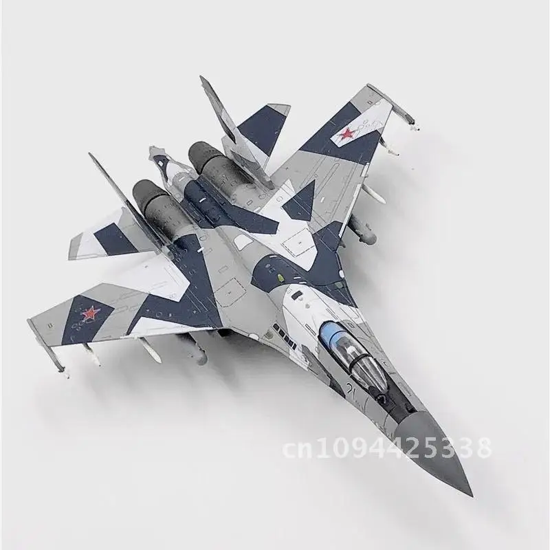 1/100 Scale Russia Airforce SU 35 SU35 SU-35 Fighter Camo Color Air Force One Diecast Aircraft Plane Model Alloy AirlineToy