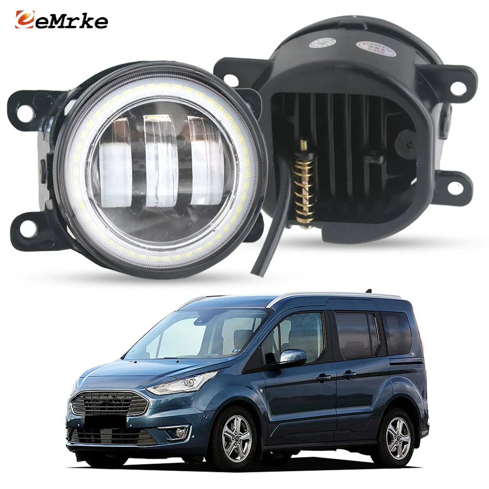 

Led Fog Light Clear Lens for Ford Transit / Tourneo Connect 2018 2019 2020 2021 2022 Front PTF Angel Eye DRL Ring Day Light