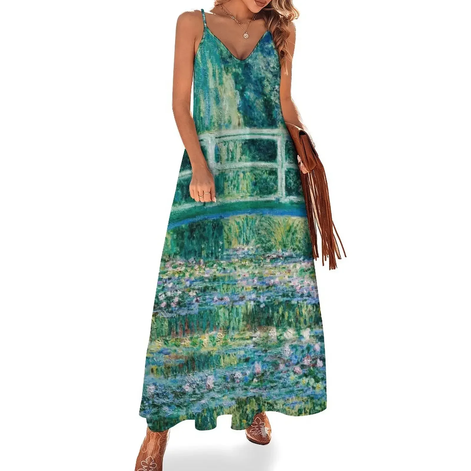 

1899-Claude Monet-Water Lilies and Japanese Bridge Sleeveless Dress Dress for pregnant women sensual sexy dress for women