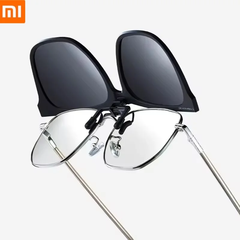 Xiaomi Mijia Polarized Sunglasses Clip UV400 Ultra Thin Weight Light Flip TAC Sunglasses Lenses Paired with Nearsighted Glasses