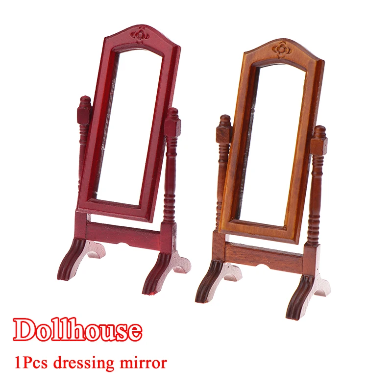 

1/12 Dollhouse Simulation Dressing Mirror Vertical Mirror Model Doll Home Furniture Floor Mirror Micro Living Scene Accessory