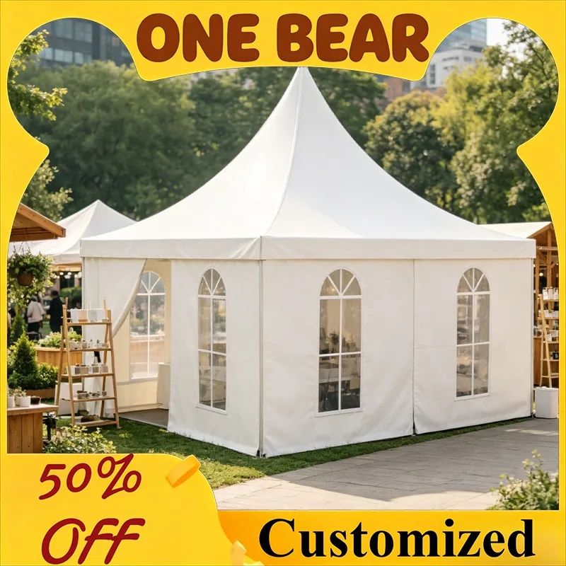 Custom Size Waterproof Aluminum High Peak Pagoda Canopy Tent Shelter For Wedding Exhibition Dining Festival Outdoor Events