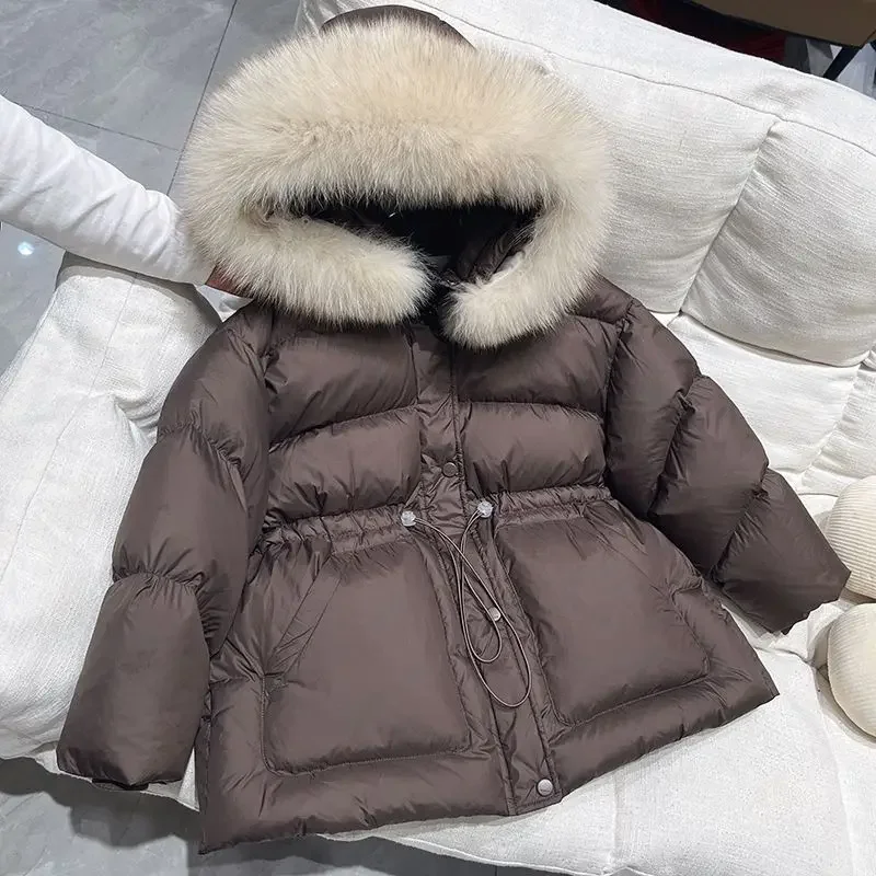 2024 Mädchen Daunen Baumwoll jacke koreanische Mode Winterkleid ung Baumwoll jacke Kapuze dicke und warme Baumwoll jacke