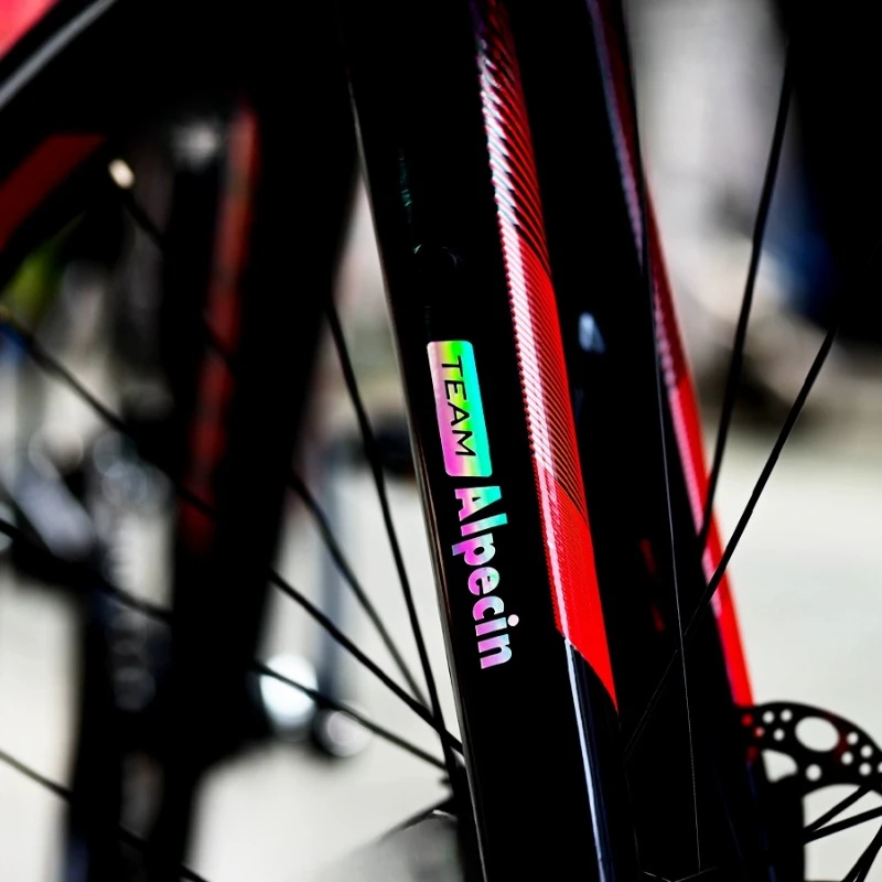 2Pcs/Set Pro Cycling Team Logo Vinyl Sticker, Waterproof Decal for Bike Frame and Front Fork