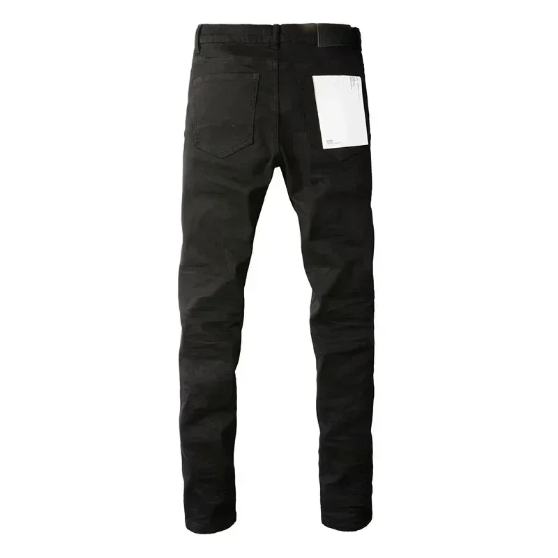 New Fashion Purples jeans Man with high street black pleats Fashion top quality Repair Low Rise Skinny Denim pants