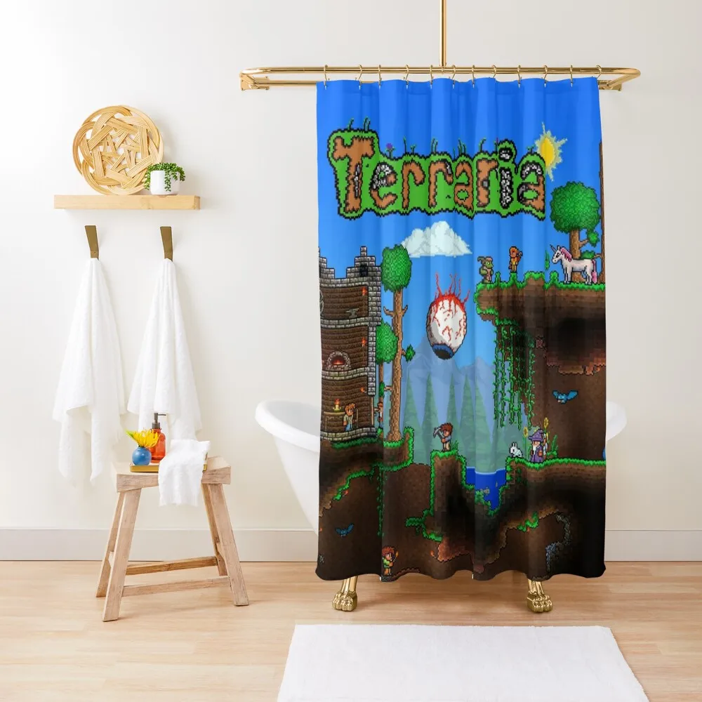 

Terraria - Indie Game Shower Curtain Bathroom Showers For Bathroom Curtain