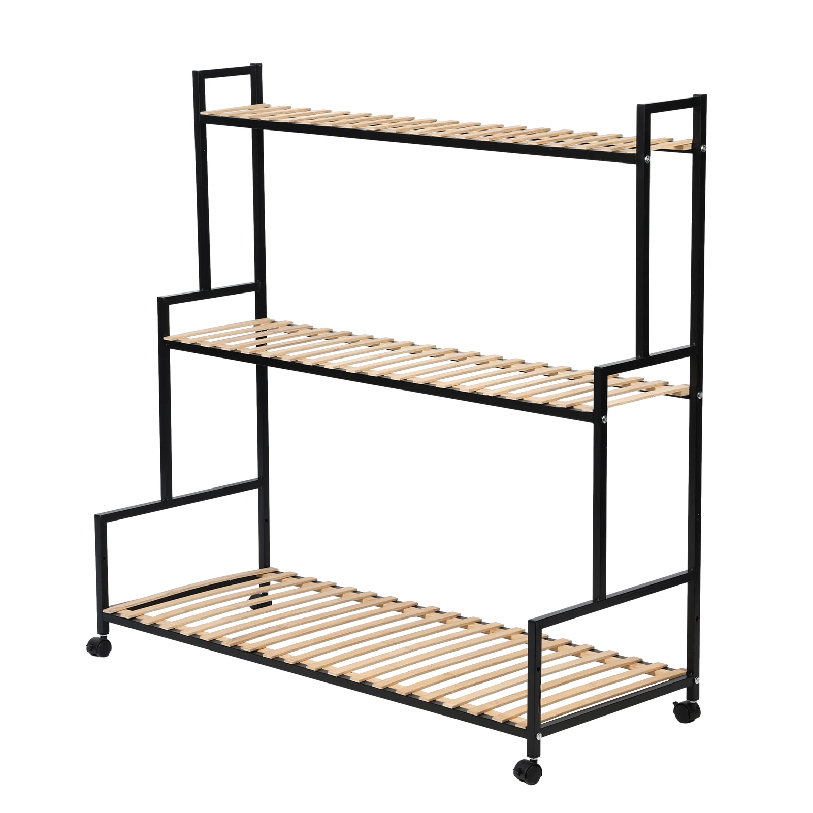 Ferramentas em pé Unidade de armazenamento de prateleiras Organizador de serviço pesado Metal Rack para cozinha Sala de estar Armazém Flower Stand 3 camadas