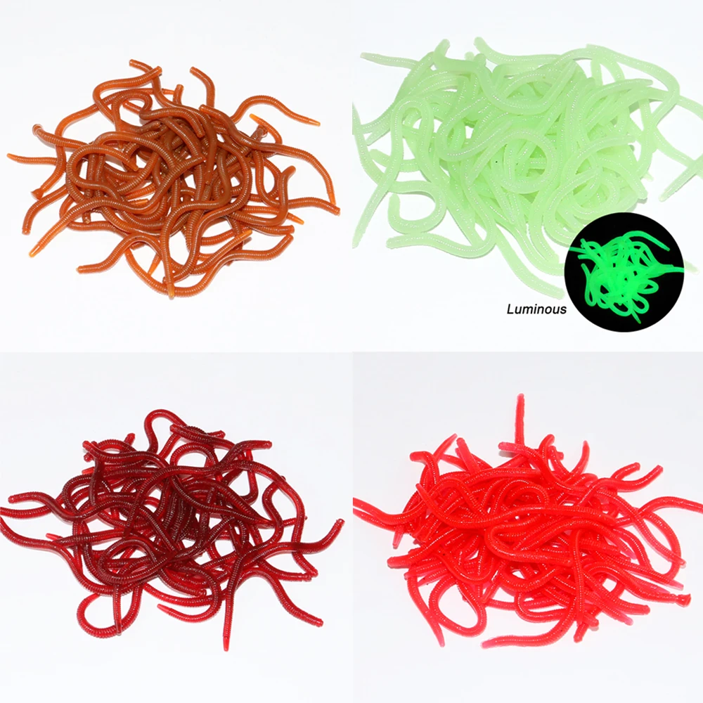 

40Pcs Fishing Lures Simulation Earthworms 8cm 10cm Artificial Silicone Soft Bait Worm Crankbaits Swimbait For Carp Bass Tackle