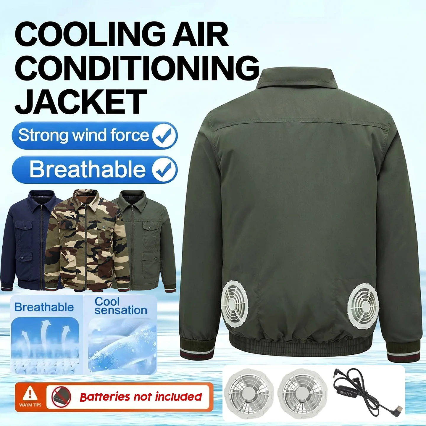 Summer Electric Fan Cooling Jacket Air Conditioning Cold Fan Outdoor High Temperature Cooling Workwear Welding Fishing Camping