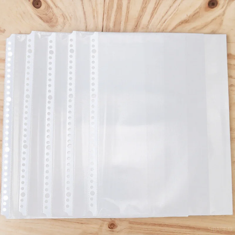100pcs Folder Inner Page Bag Clear A4 30 Holes Sheet Protector For Binder Document Filing Bags Transparent Plastic Pouch Loose