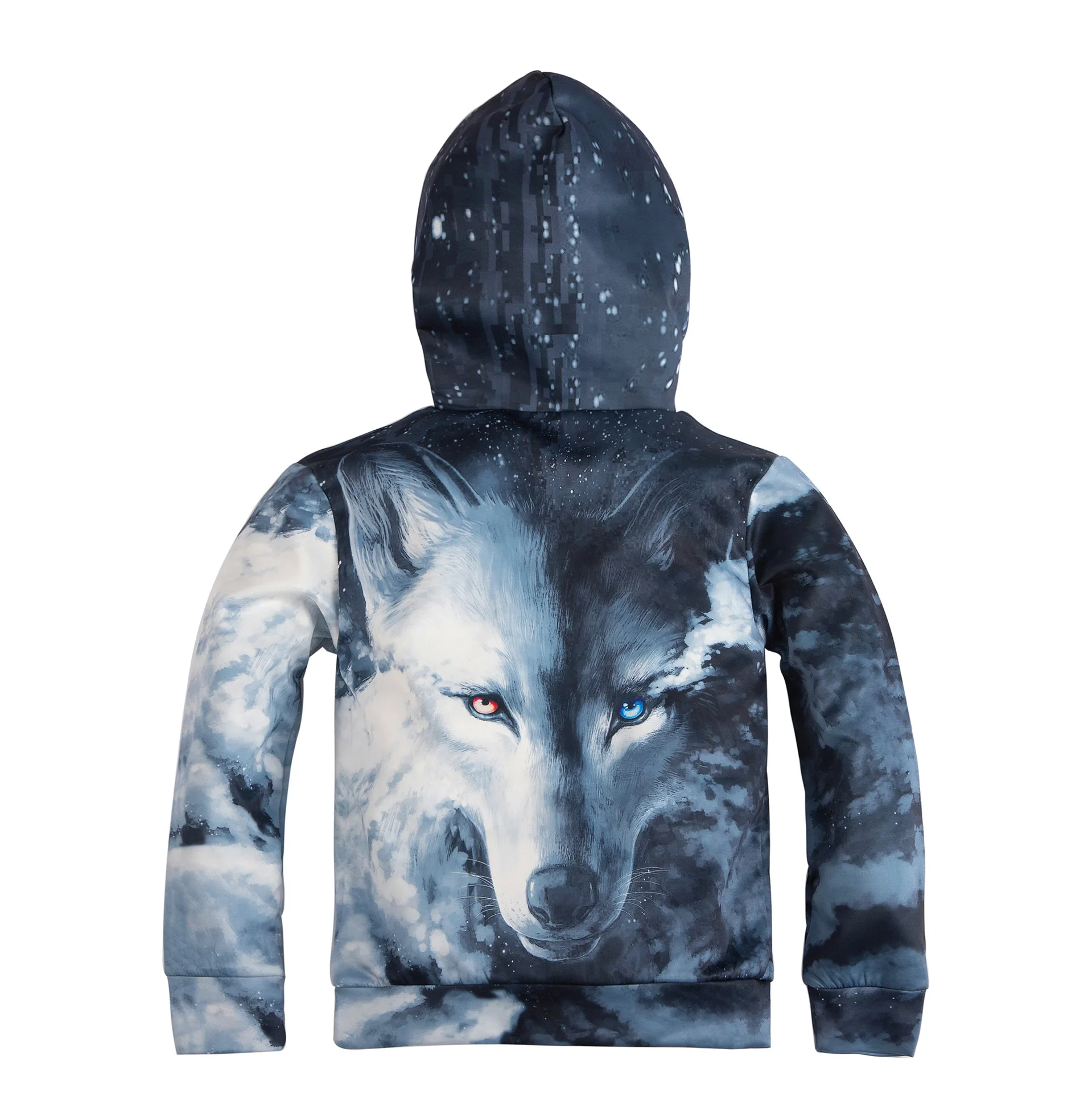 2024 3-8 Years Kids Colorful Long Sleeve Hoodies Lovely Animal Wolf Tiger Print Boys Sweatshirts Children Pullover Casual Tops