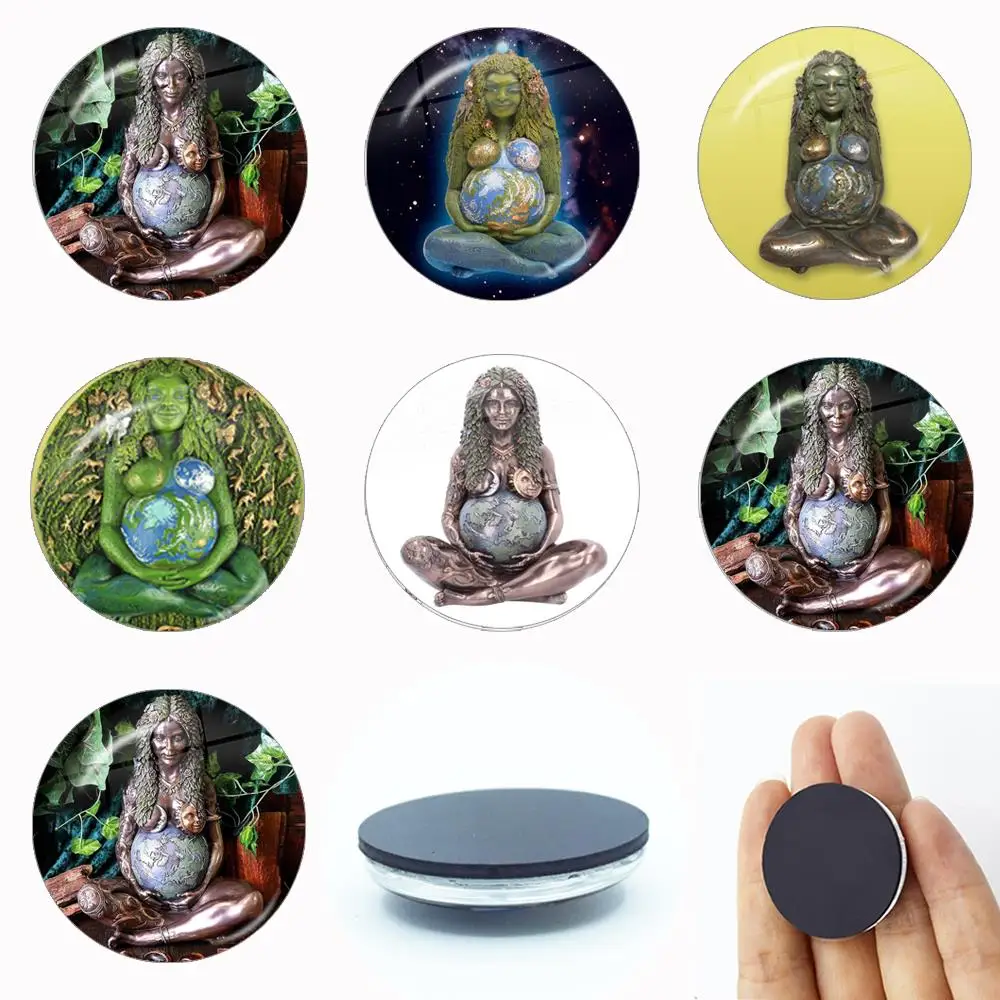 Earth Green Millennial Gaia 30MM Glass Fridge Magnets Glass Crystal Magnetic Stickers Refrigerator Decoration Home Decor