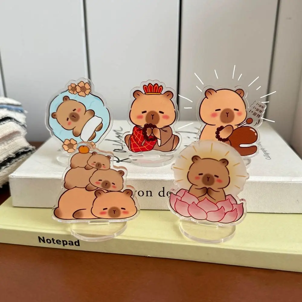 Cartoon Acrylic Capybara Stand Card Capybara Inspirational Learning Acrylic Stand Card Office Stationery Note Holder