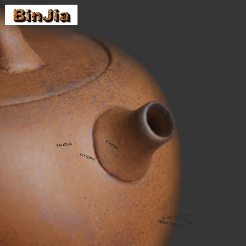 120ml Crude Pottery Mountains Rivers Teapot Handmade Tea Infuser Pot Tea Brewing Kettle With Filter Puer Tea Services Gifts