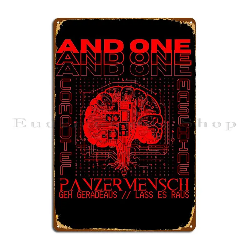 And One Panzermensch Red Variation Metal Plaque Poster Mural Wall Decor Customized Party Wall Decor Tin Sign Poster