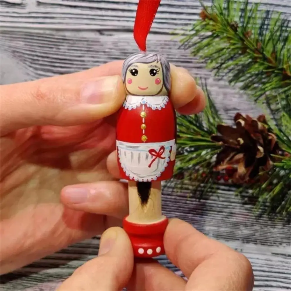 

High-quality Wooden Santa Decoration Adjustable Leg Length Santa Ornament Wooden Christmas Santa Hanging Decorations for Xmas