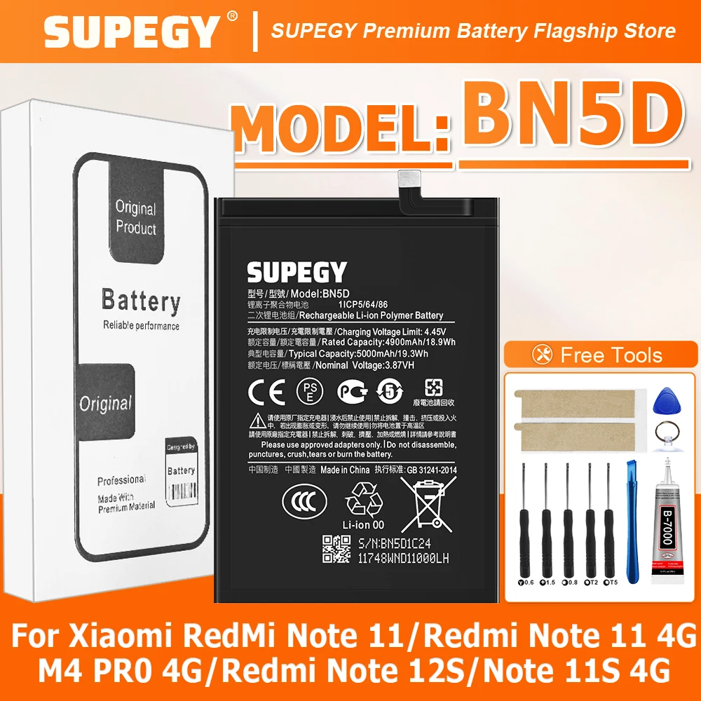 New High Quality BN5D Battery For Xiaomi RedMi Note 11/Note 11S 4G/M4 PRO 4G/Redmi Note 12S/Redmi Note 11 4G Battery