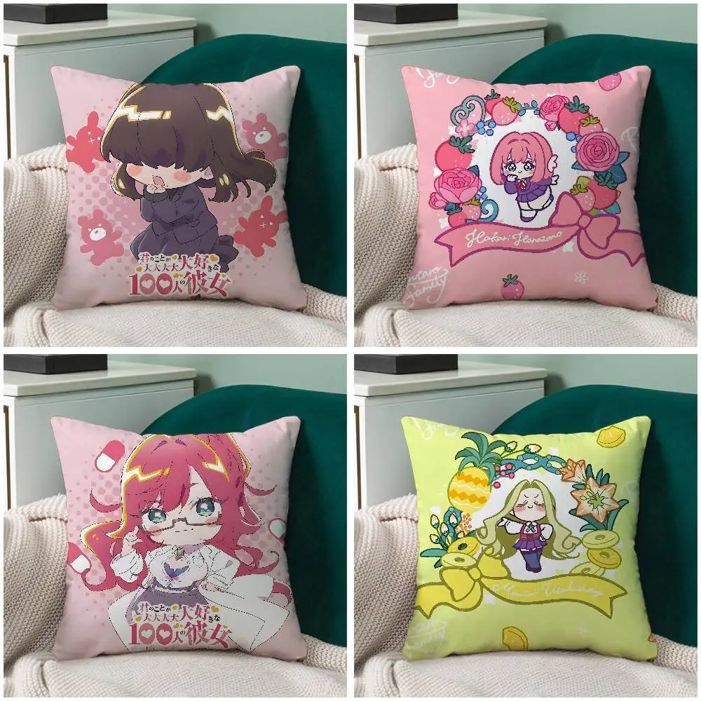 

Anime The 100 Girlfriends Who REALLY Love You Acrylic Pillow Case Throw Pillow Cover Nordic Vintage Style Cushion Covers Home L