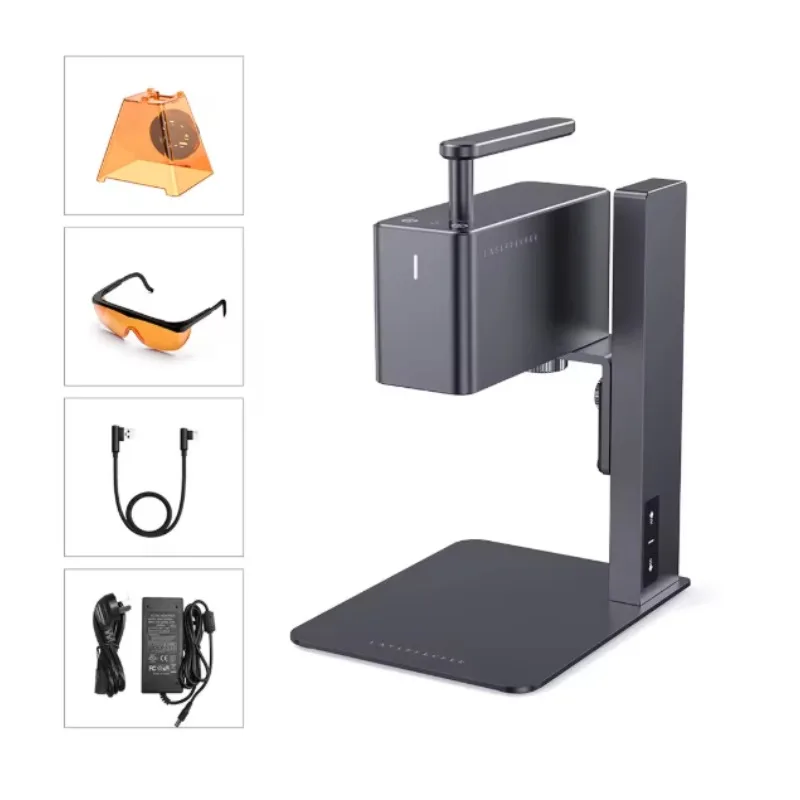 

Портативный лазерный гравировальный станок, быстрая скорость, простота в использовании, с разрешением 2K для деревообработки, художественного изготовления, резки нескольких материалов