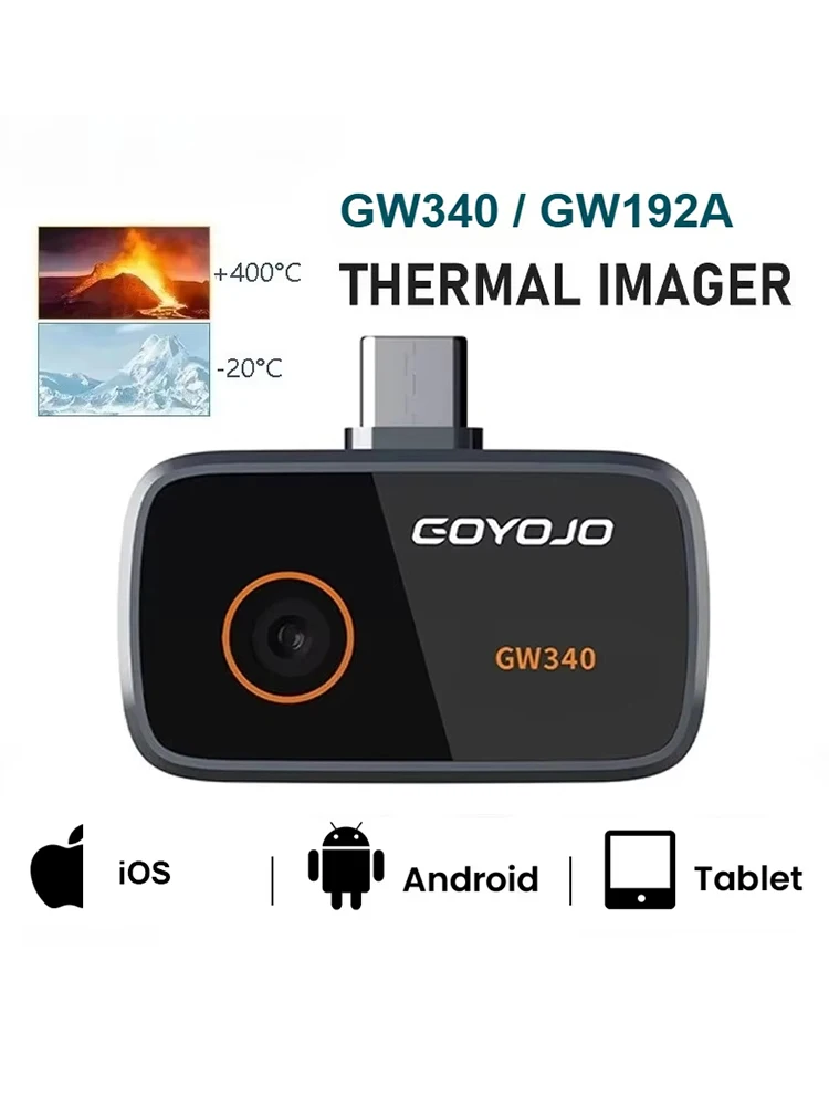 GW340 GW192A ios & Android  Type-C Thermal Imager Photo Video Taking Smartphone Thermal Camera for Pipeline Leak Inspection