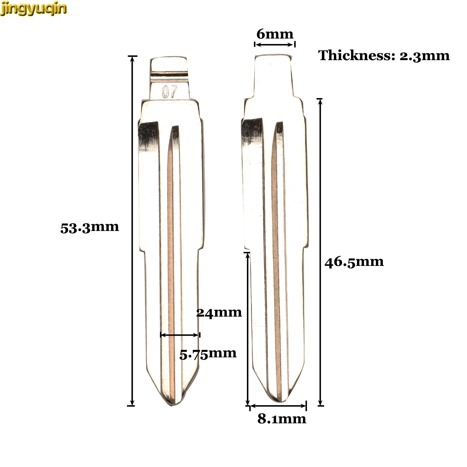 Jingyuqin 100pcs 07# 52# Flip Folding Remote Car Key Blade For Suzuki Swift Isuzu No.07 52 Uncut Blank Replacement