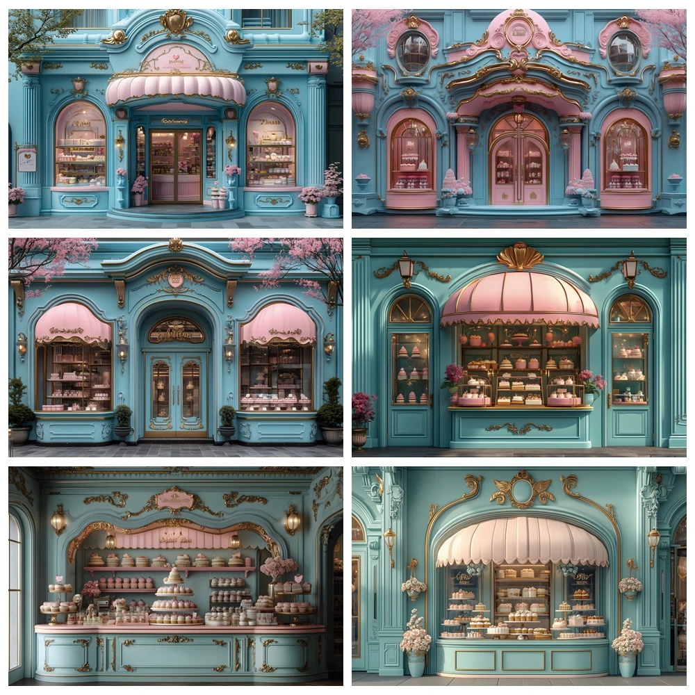 Sweet Shop Backdrop Candy Princess Dessert Shop Girl's Birthday Baby Shower Donut Ice Cream Table Decor Photography Background